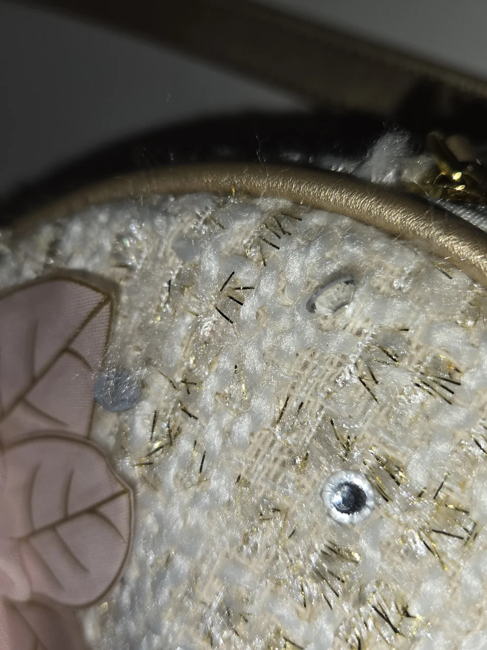 Disney Princess Cream Tweed Crossbody Bag with Pink Floral Appliqué